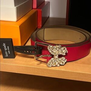 kate spade Crimson Belt with Gem Buckle